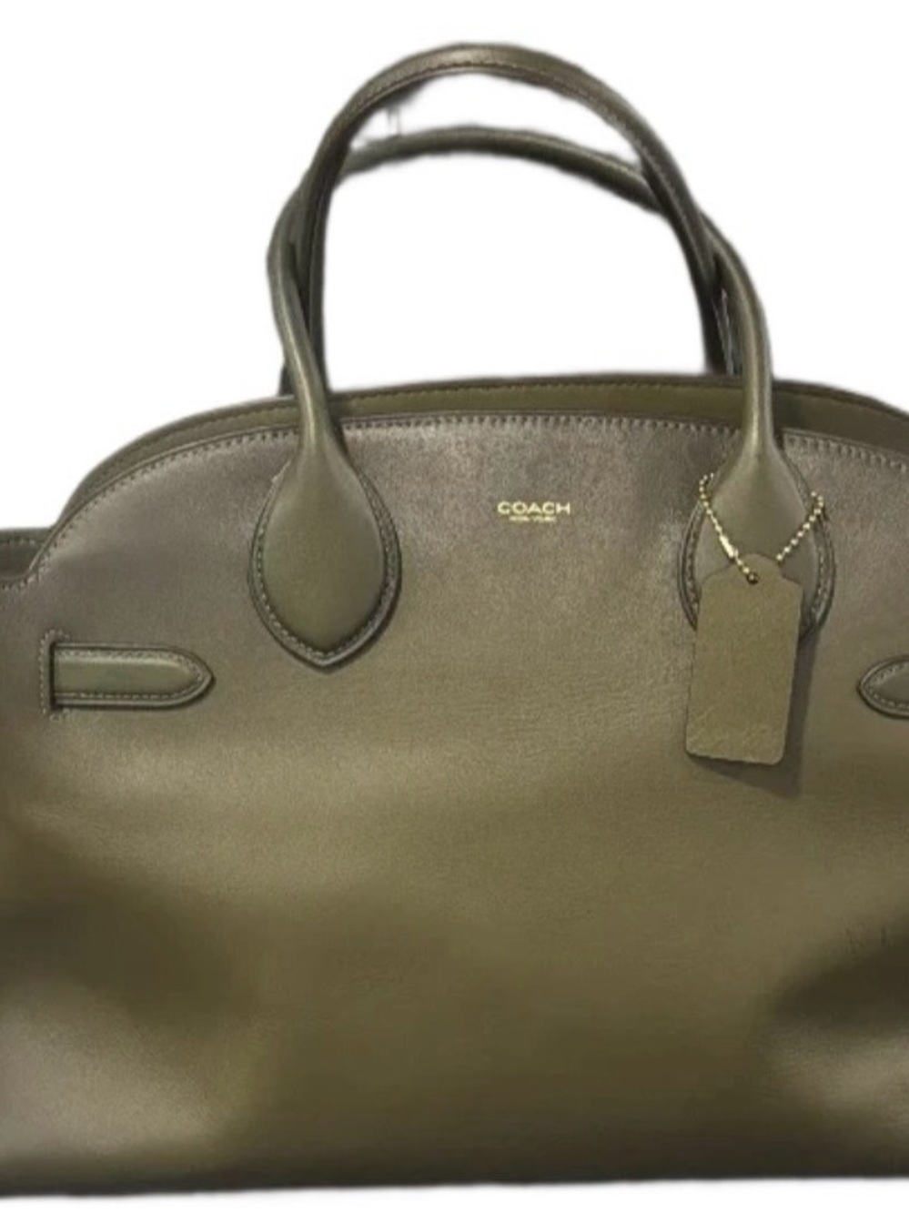 Coach Empire 40 Olive Green Leather Tote Bag